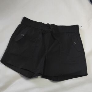 LOFT Black Cargo Shorts w/ Elastic Waistband Drawstring Casual Preppy Everyday